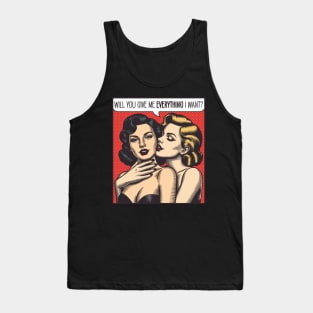 Retro Girls Sapphic Lesbian Couple Tank Top